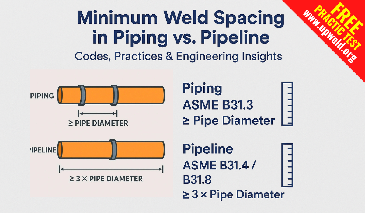 Minimum Weld Spacing in Piping vs Pipeline